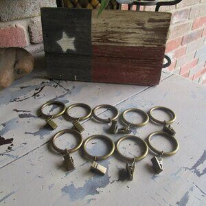 Curtain Clip Rings Antique Gold Fits 1 inch Rod